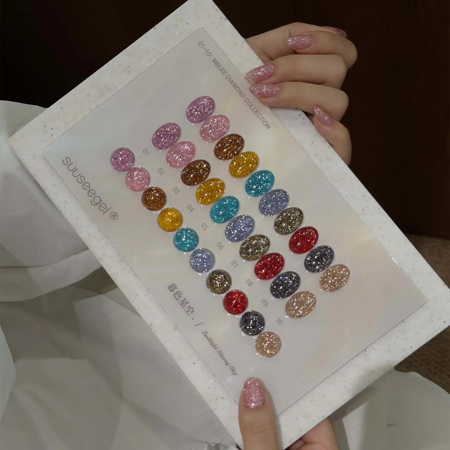 SUUSEEGEL 2026 New 10 Colors Broken Diamond Nail Gel Set High Quality Long Lasting Non-toxic UV Gel for Nail Salon DIY Wholesale