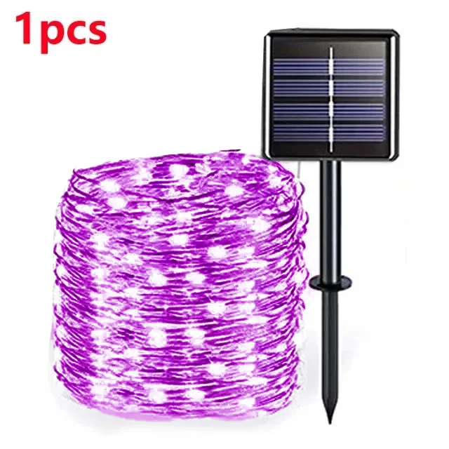 OKAL RED EAST 42M400Leds Solar LED Licht Outdoor Girlande Lampe Garten Solar Fee Lichterkette Wasserdicht Weihnachten Garten Dekoration Im Freien 7