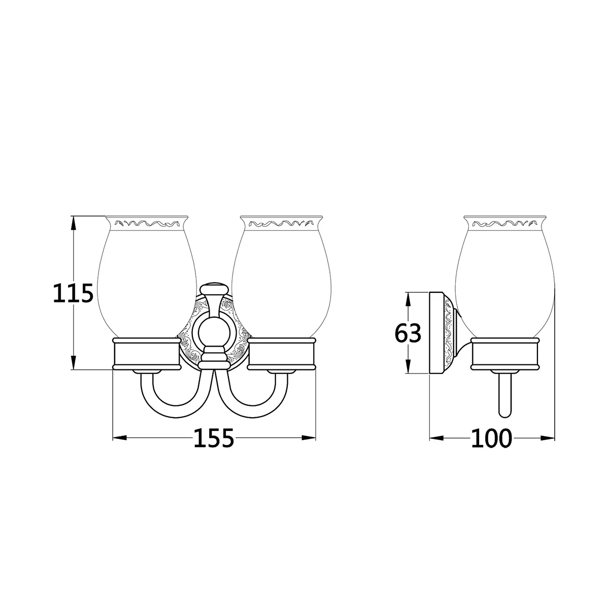 

Двойной керамический держатель для чашки, настенный органайзер для зубных щеток, полировка меди, устойчивая к ржавчине полка для ванной комнаты, держатель для зубной щетки
