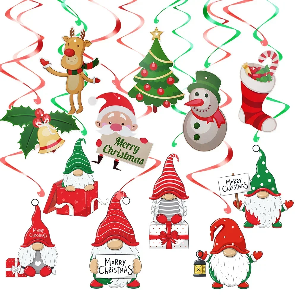 

Christmas Spiral Pendant Set, Elderly Boots and Socks, Scene Layout, Party Decoration Christmas Decoration