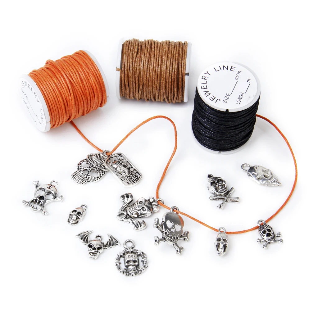 Waxed Cotton Cord 1mm Beading Thread Mixed Wire for DIY Jewelry Craft and Bracelet Making Projects