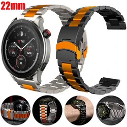 22mm Stainless Steel Strap For Amazfit GTR4 GTR3 GTR2 GTR2E 47mm Bip5 Metal Bracelet For Huami Amazfit Stratos Pace 3 2 2S Band