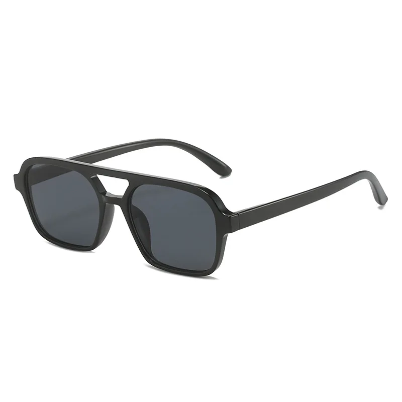 

PC full frame sunglasses double beam anti-blue anti-UV men and women square flat glasses frame mirror Europe and America