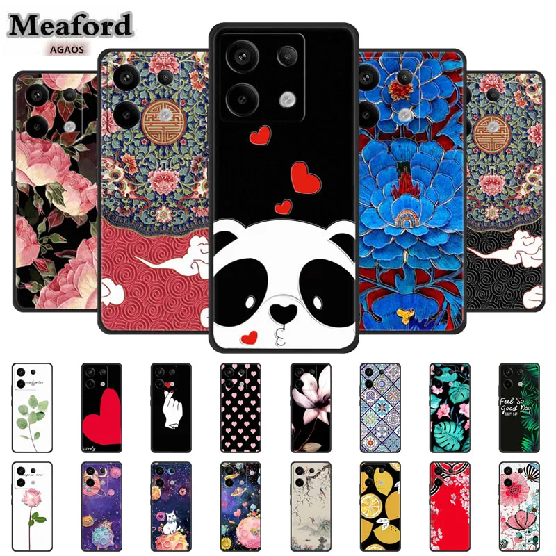 Flor em relevo 3d caso de telefone para xiaomi redmi nota 13 12 capa redmi nota 13 12 pro pro + luxo silicone à prova de choque coque flor