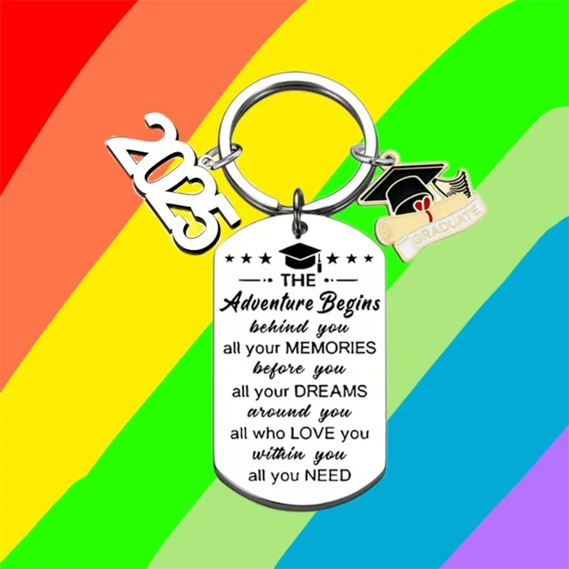 

New 2025 Graduation Gift Bag Charm Keychain Senior College Students Inspirational Car Keychain Backpack Decoration Gift