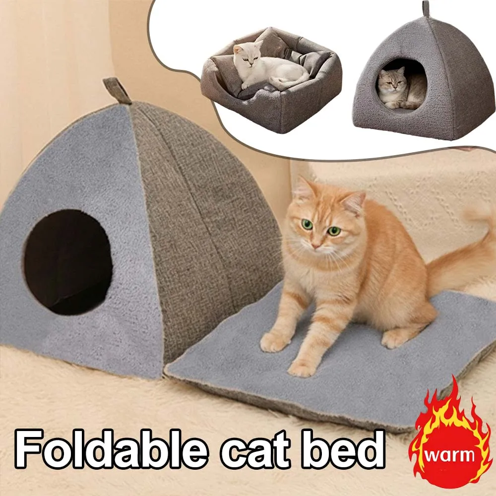 

1PC Closed Foldable Pet Nest-Winter Warm House for Cats Small Dogs Rabbits with 3D Sponge Filler Thickened Design for Deep Sleep