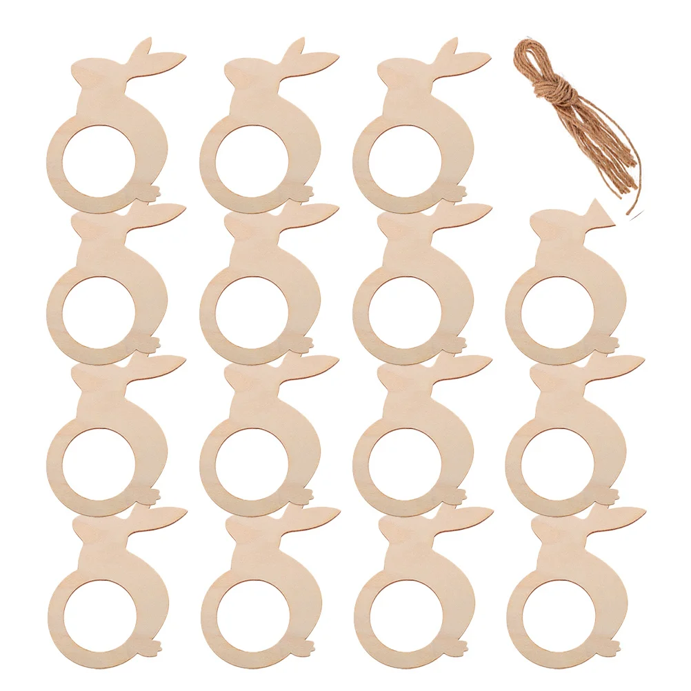 

30Pcs Easter Napkin Rings Wood Rabbit Shape DIY Table Decor Bunny Napkin Holders Holiday Festival Dining Accessories