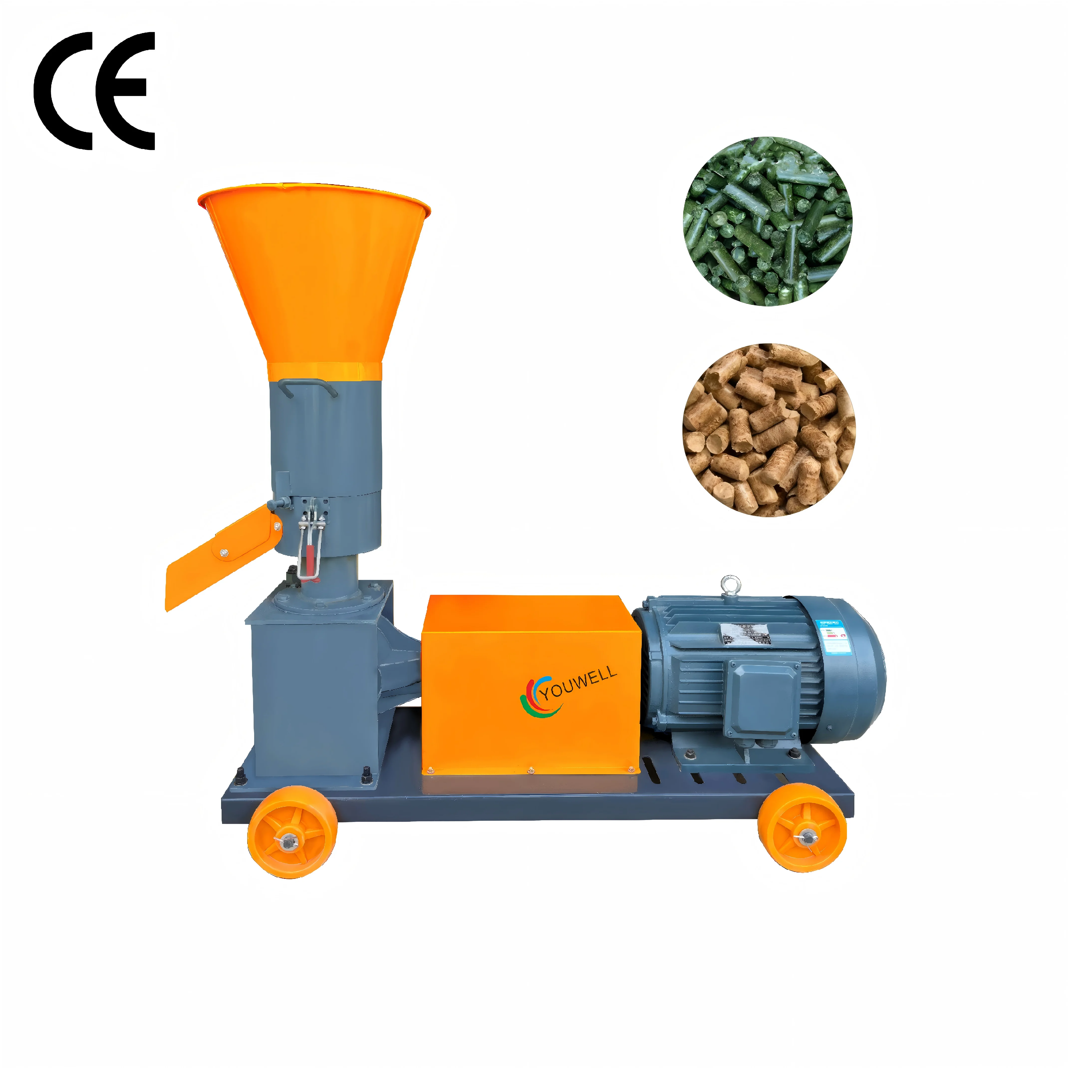 New High 380V/220V Electric/Diesel Engine Carbon Steel Feed Pellet Machine High Productivity 150-1400kg/h Capacity 3-8mm