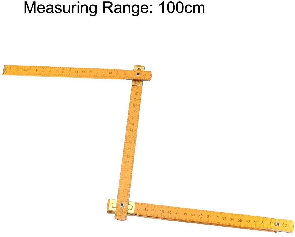 Righello pieghevole in legno da carpentiere portatile da 100 cm/39 pollici