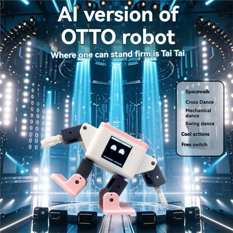 ESP32-S3 AI OTTO Dancing Robot, Voice Interactive Smart Robot 1.54 Inch Screen STEM Educational Toy