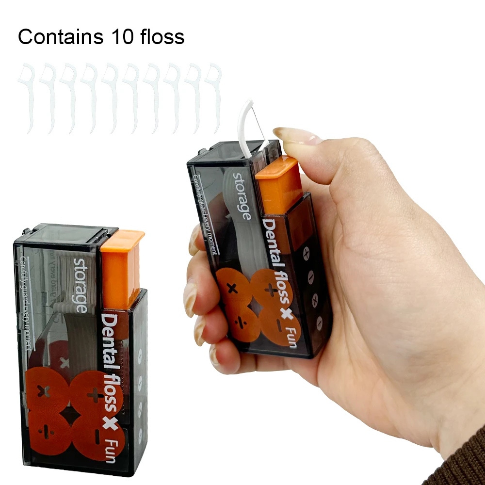 Uma caixa de fio dental portátil que aparece automaticamente o fio dental usado para odontologia de tubo de linha removível em cuidados bucais.