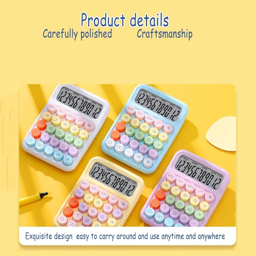 Dopamine Calculator 12 Digits Desktop Calculator Mechanical Keyboard Calculator Portable Mini Calculator for Home School Office