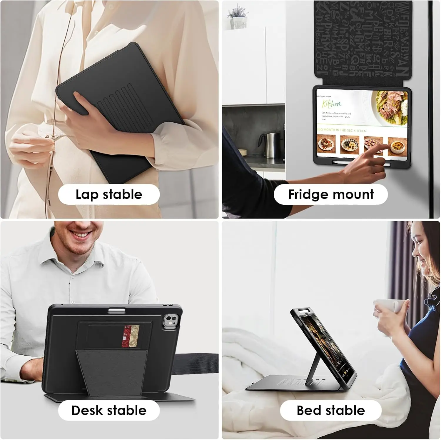 Magnet Case For iPad Air 6 7 11 2024 2025 Pro 13 Pro11 2022 Shockproof Rugged Cover Multi angle Kickstand Buckle PU Leather Case