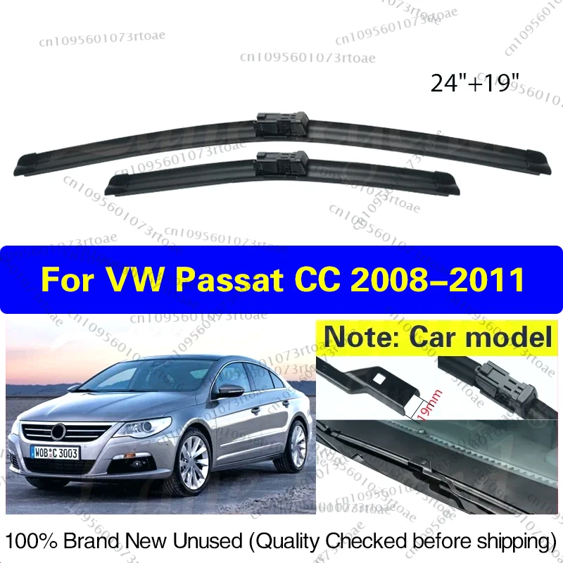 

For Volkswagen VW Passat CC 2008 - 2011 Car Wiper LHD Front Wiper Blades Windshield Windscreen Window Car Rain Brushes 24''+19''