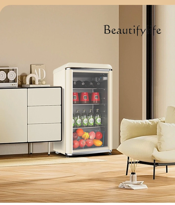 Retro ice bar refrigerator small living room office tea drink high value frozen freezer