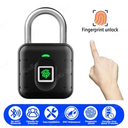 Smart Home Fingerabdruckschloss, IP67, wasserdicht, Smart Lock, Vorhängeschloss, Schließfach, Diebstahlsicherung, Sicherheitsschutz, schlüssellose Entriegelung für Gepäck