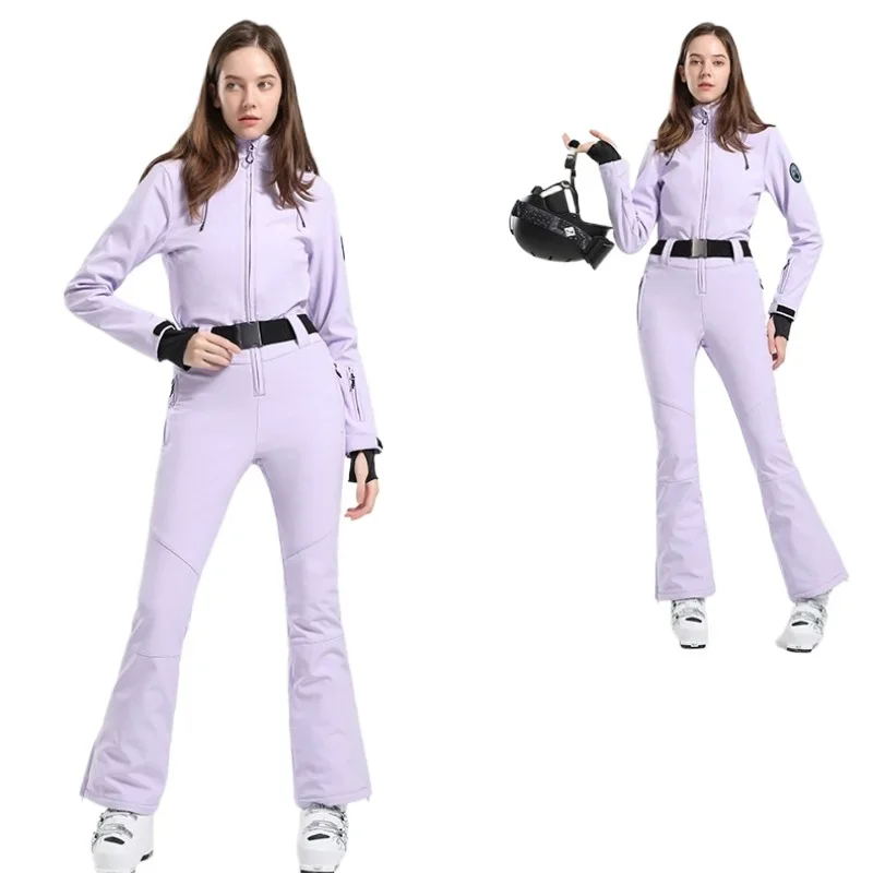 Slim and thin during the Ice and Snow Festival windproof waterproof breathable and warm outdoor  one-piece ski suit for women