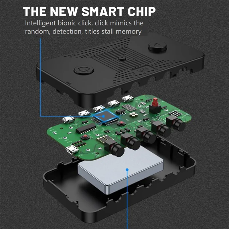 Efficient-Mobile Phone Screen Auto 5 Heads Clicker Adjustable Connection Physical Simulation Finger Device Screen Auto Clicker