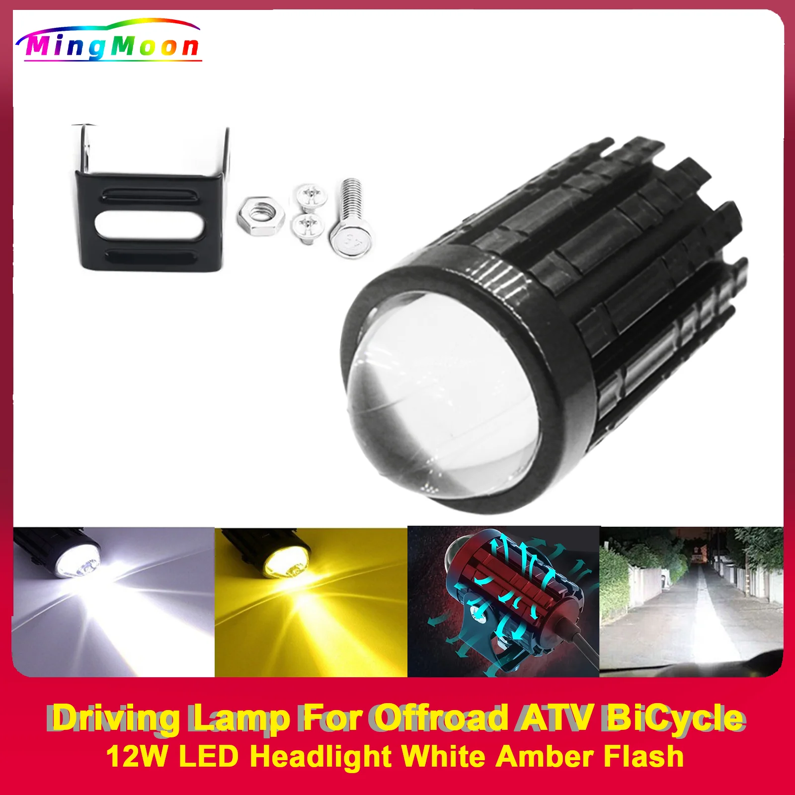 

2pcs Motorcycle Led Headlight 12V High Bright Led Lights Lamp for Motorbike Moto Led Auxiliary Spotlights