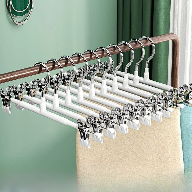 20/10/5PCs Stainless Steel Dress Hanger Non-Slip Pant Clip Clothes Racks Coat Trouser Wardrobe Hanger Long Skirt Hangers Tong