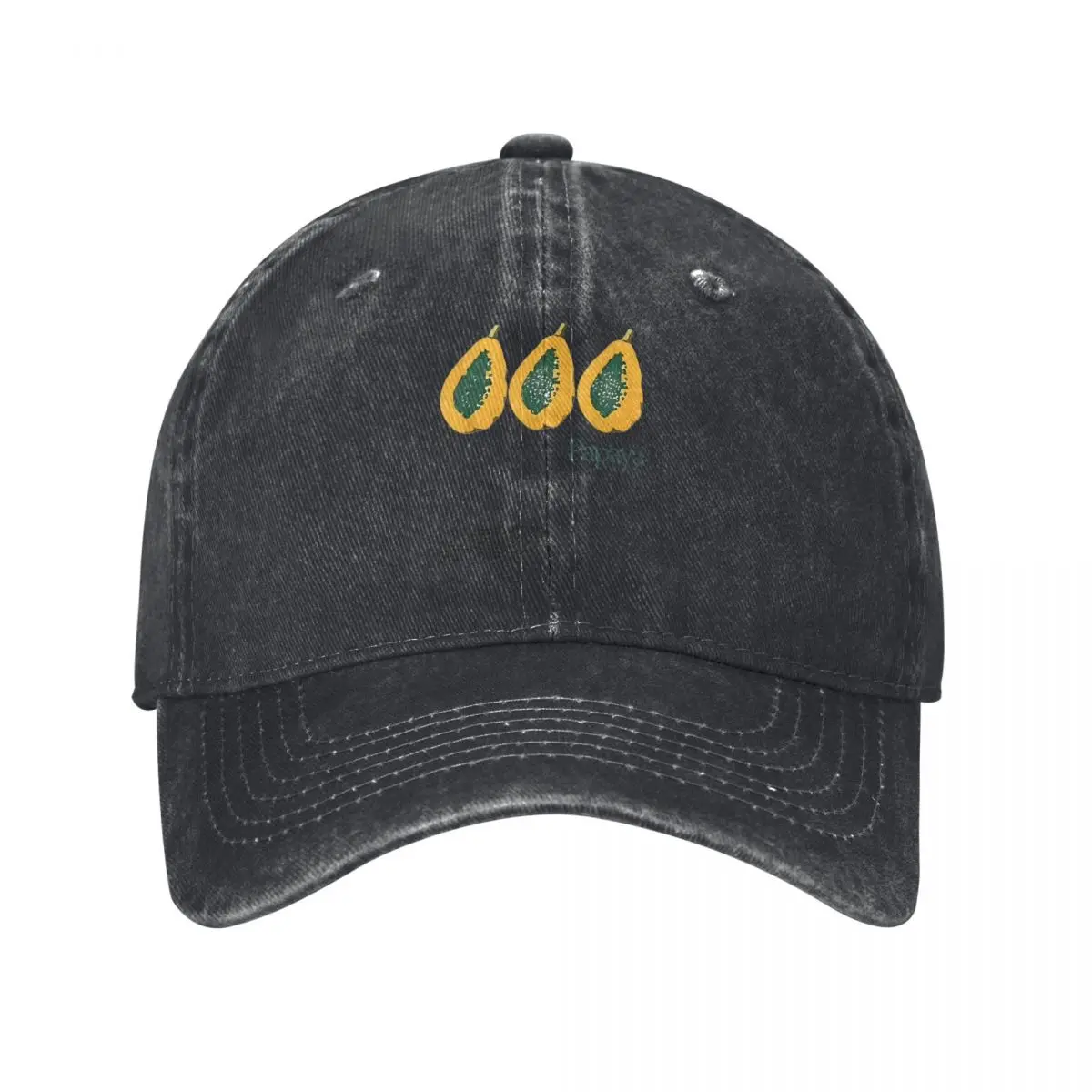 

Retro Summer Papaya Fruit demin Cap Durable for All Seasons Men's Caps Baseball Cap For Men