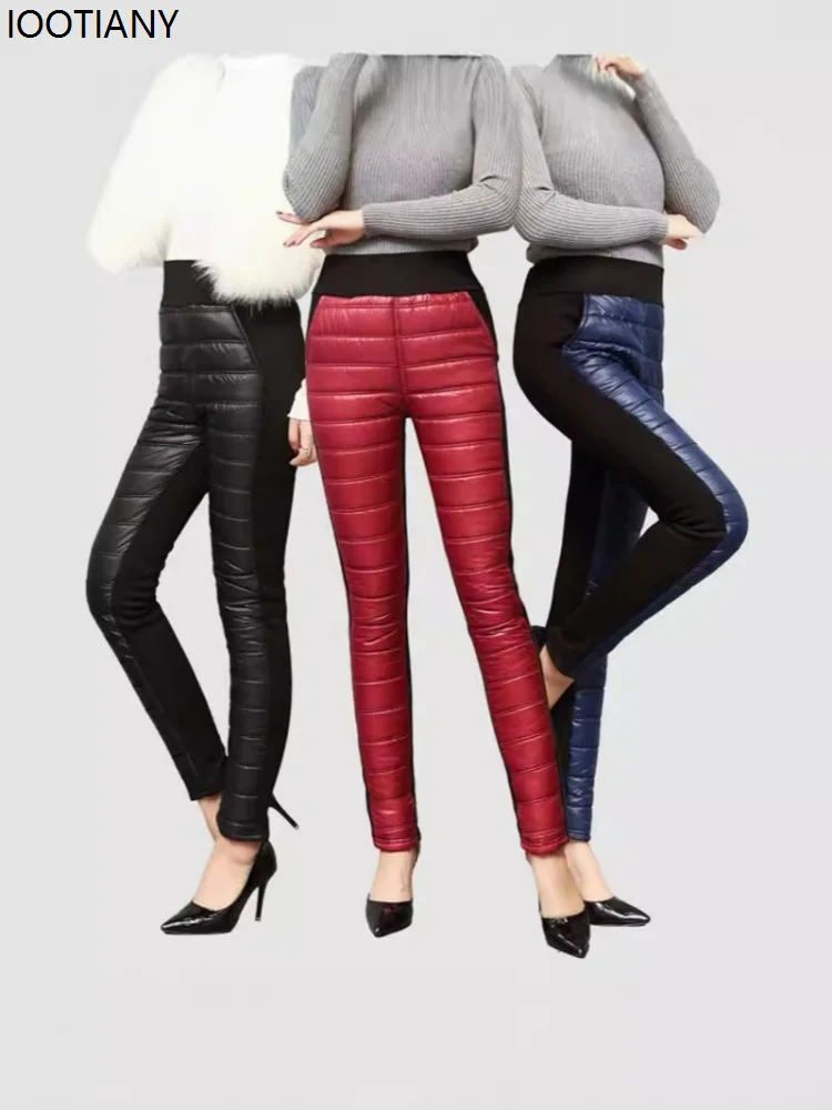 

Winter Warm Down Cotton Pencil Pants Casual Fleece Lining Women's Sports Pants Adult Slim High Waist Fleece-lined Leggings 2026