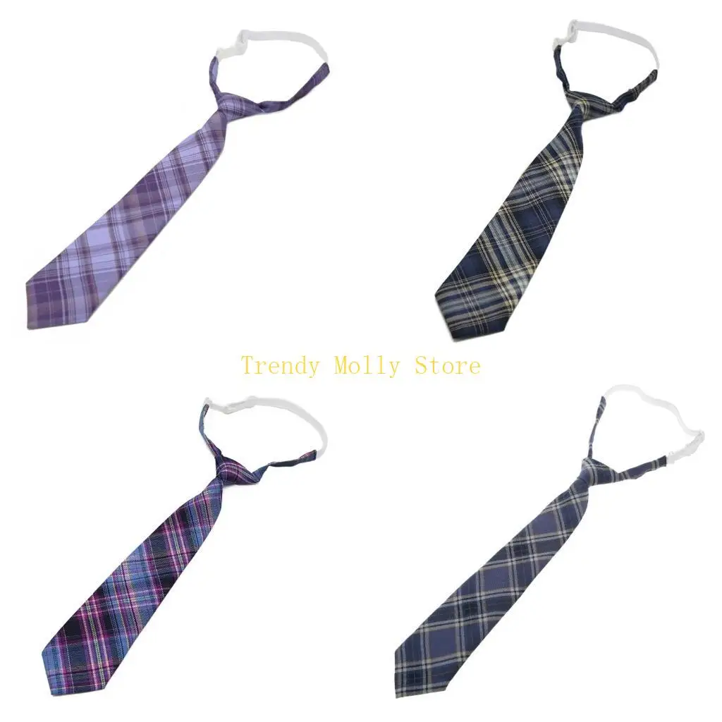 N5KB Skinny Necktie for Women Men Lazy JK Ties Wedding Graduation School Uniform
