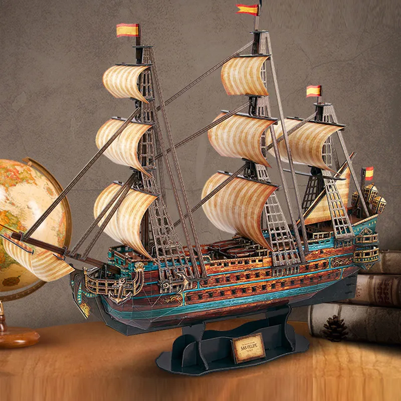 

The San Felipe Model Ship Kits 3D Puzzle 25.6" for Adults and Teens, Stress Relief Hobby Cool Decoration Birthday Gift for Men 2