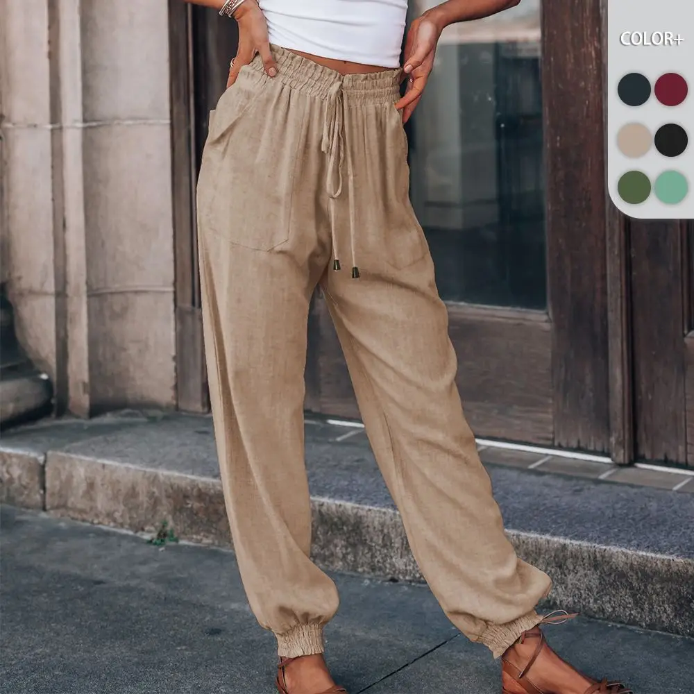 Pantalon bouffant taille haute de style coréen, pantalon lanterne décontracté, haute qualité, nouveau, populaire