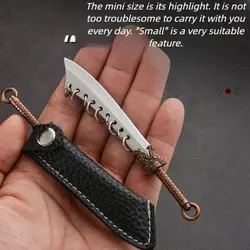 Mini Nine-ring Knife Collection Gift Knife Keychain Pendant Pocket Knife Exquisite Small Knife Outdoor Fruit Knife Camping Tool