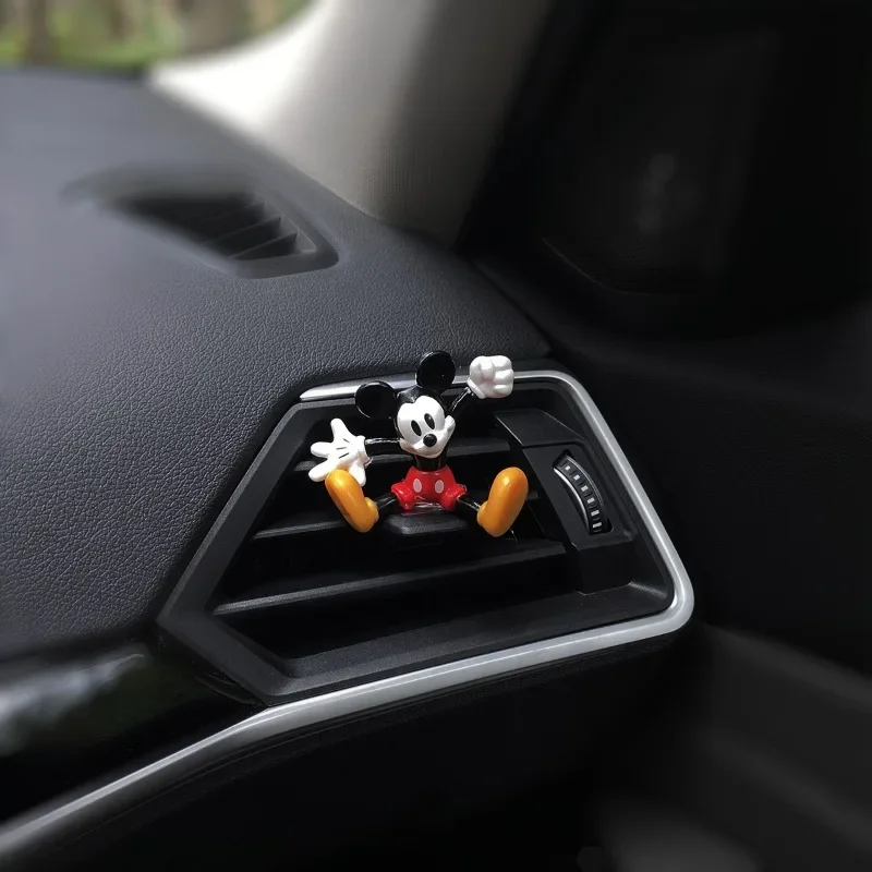 Mickey Mouse Anime Figures Movie Car Interior Ornaments Toys Car Air Outlet Vent Perfume Air Freshener Accessories Decor