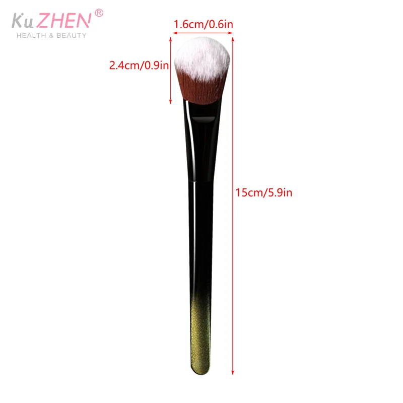 Brocha para colorete tipo pendiente de fibra Artificial para mejillas, colorete en polvo portátil, herramienta cosmética de maquillaje para contorno de cara, mujeres y niñas principiantes