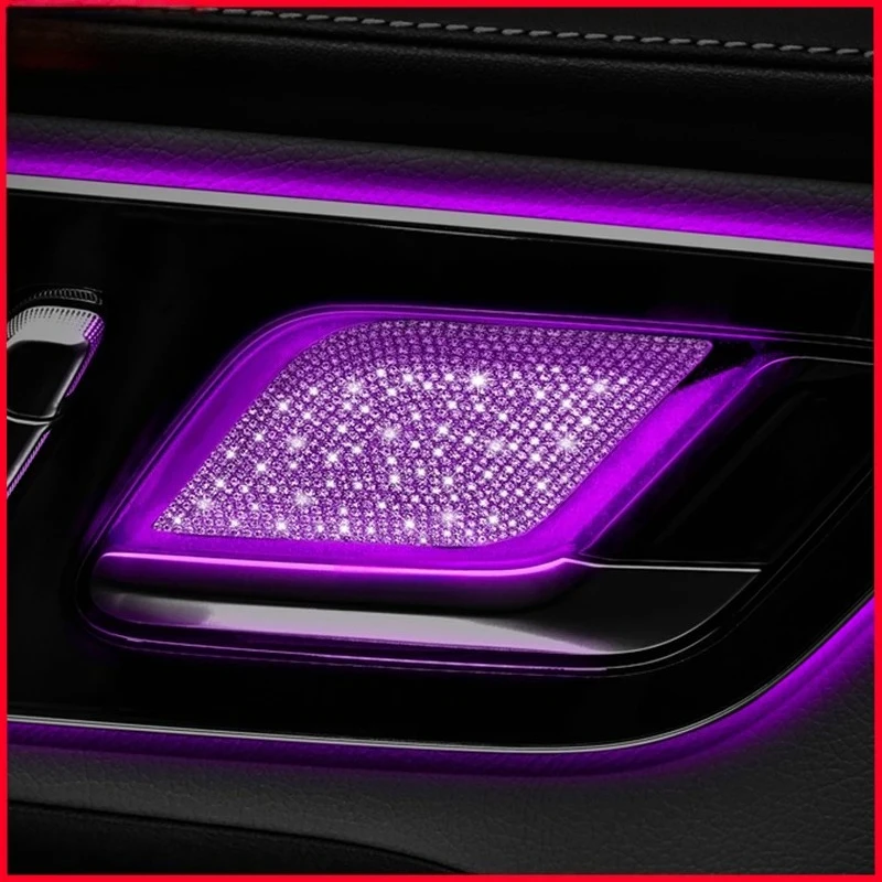 For Mercedes Benz C E GLC S Class W206 W214 X254 Car Interior Door Bowl Diamond Sticker Ambient Light Modification Accessories