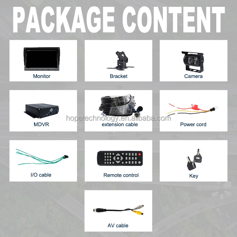 7인치 디스플레이 GPS 1080P 720P 카메라 4채널 차량용 CCTV 카메라 키트 시스템 HDD MDVR 카메라 시스템 차량용 블랙박스 DVR