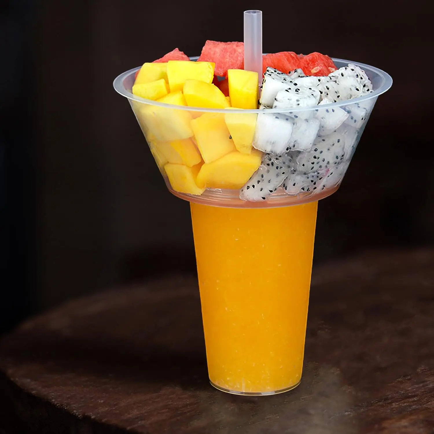 

40 Set Disposable Snack Bowl and Drink Cup Set in One for Your Party Takeaway Container for Drink Beverage Transparent Protest