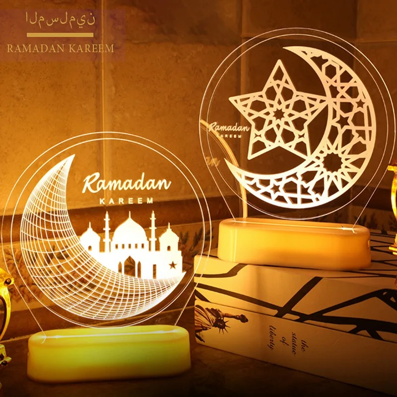 Eid Mubarak Moon Star Light Decor Islam Ramadan Decorations For Home 2025 Islamic Muslim Party Ramadan Kareem Eid Al-Adha Gifts