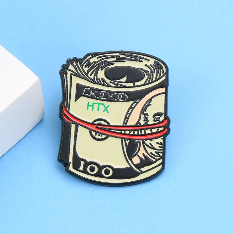 Cartoon Dollars Enamel Metal Funny Lapel Pin Brooch Badge Backpack Clothing Jewelry Gift for Kids Friends