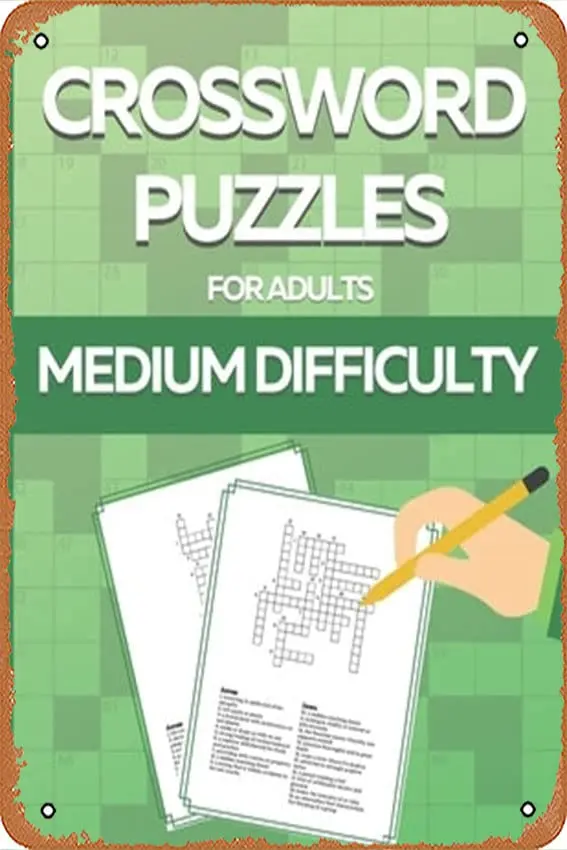 Crossword Puzzle Book for Adults Medium Difficulty: Relax and Solve - LARGE-PRINT, Medium-Level Puzzles to Entertain Your Brain