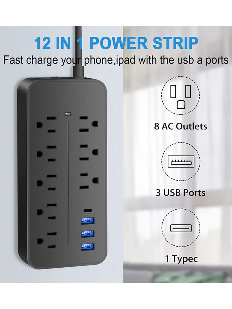 Practical Factory Supply New US Gauge Row Plug Home Cable Board Socket US Gauge Strip 3 USB 8-bit US Gauge Plug Board