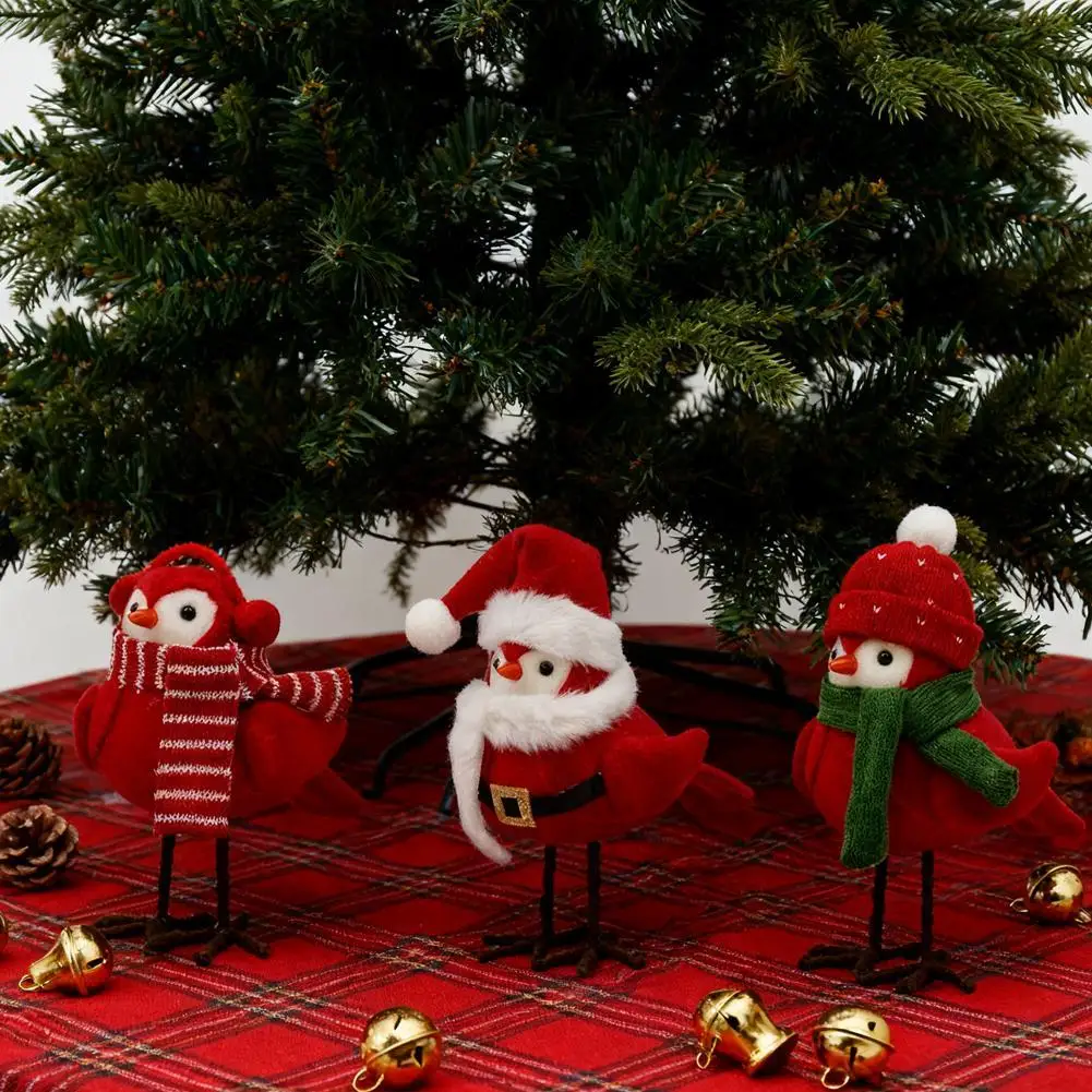 

1Pcs Red Birds With Clip On Christmas Tree Decoration Artificial Red Birds With Feathers For Wreath Ornaments Room Decoration