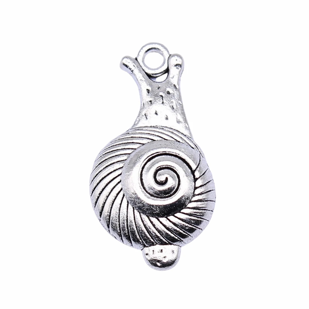 WYSIWYG 10pcs 32x17mm Antique Silver Color Snails Charms Pendant For Jewelry Making DIY Jewelry Findings