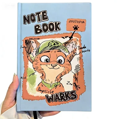 ديزني Zootopia2 أنيمي الطرفية أرنب جودي فوكس نيك دمية نموذج عالية الجمال النقدية تخزين كتاب طالب فضفاض ورقة دفتر هدية