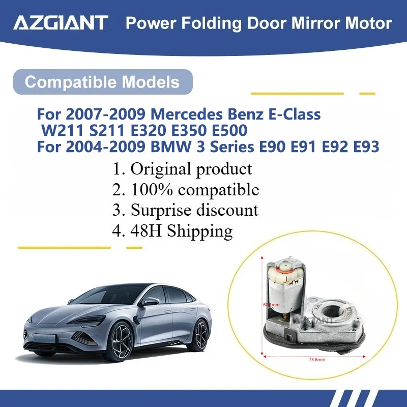 

AZGIANT For Mercedes Benz E-Class W211 S211 E320 E350 E500/BMW 3 Series E90 E91 E92 E93 Car Wing Mirror Authentic Folding Motor