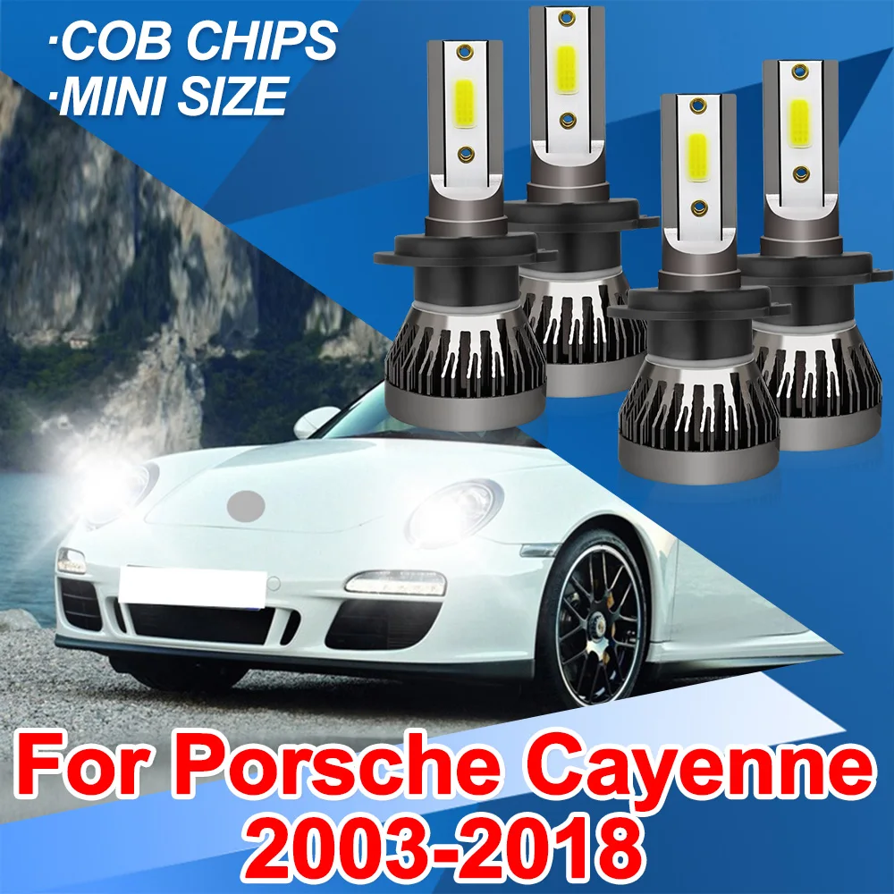 

Для Porsche Cayenne 2003-2018 H7 светодиодный комплект для переоборудования фар H7 Hi/Lo Beam автозапчасти лампы Highlight COB Chips