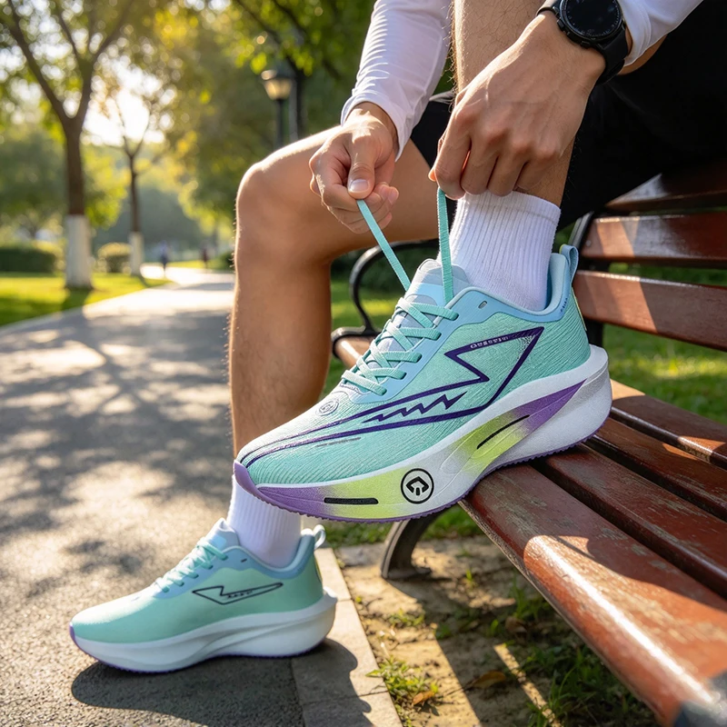 Professional Marathon Racing Carbon Plate Sneakers Breathable Non-slip Thick Bottom Jogging Fitness Sports CHFMTA Running Shoes - view 6