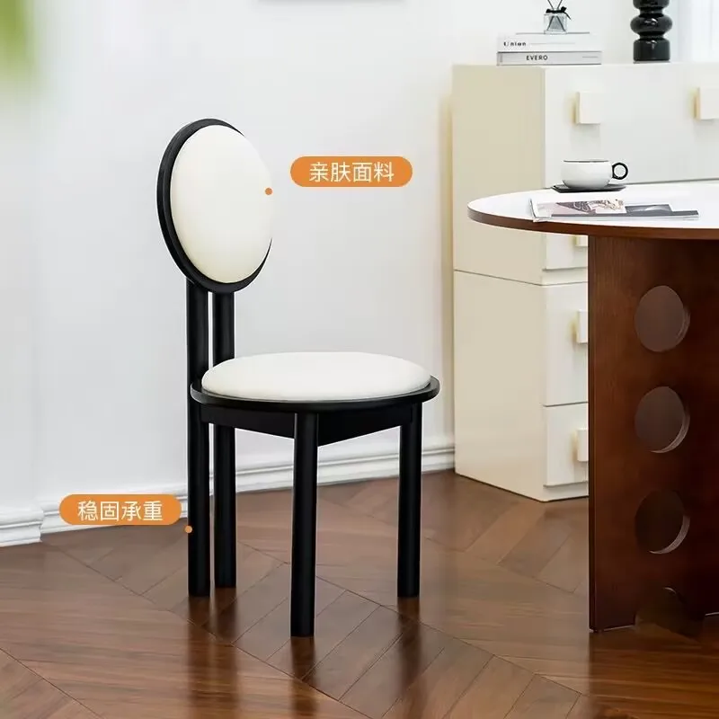 

Retro Living Room Chairs Soft Pack Dining Chairs Solid Wood Chairs Designer Casual Single Chairs Backrest Chair Furniture