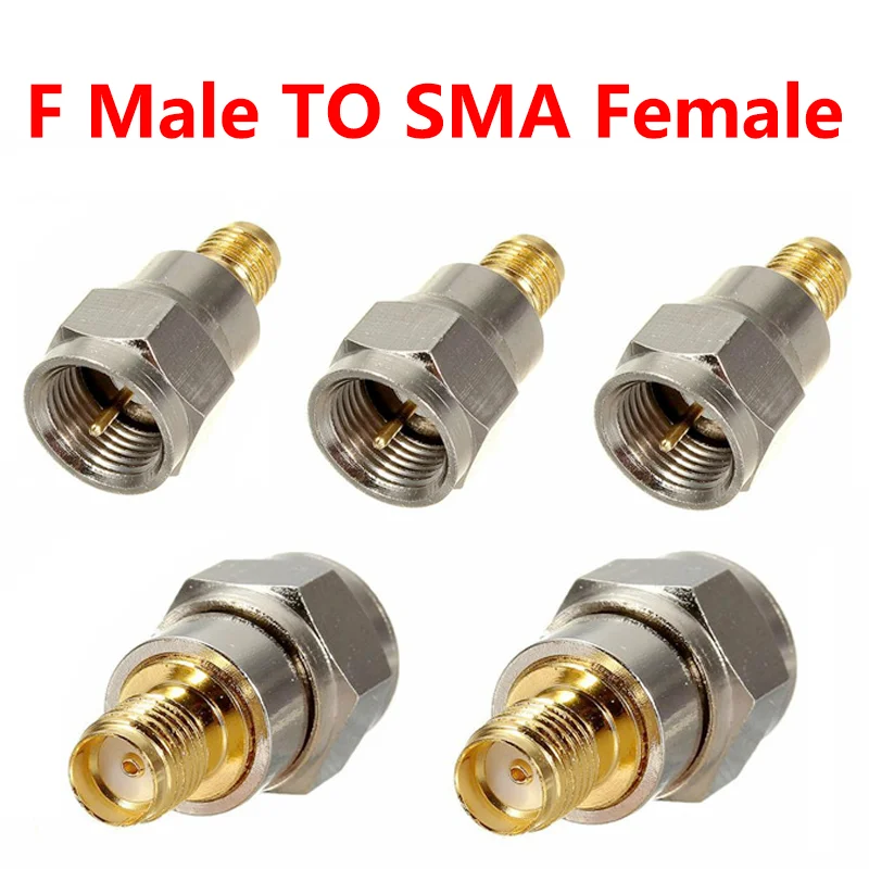 

5/20/100PCS F Male to SMA Female External Thread internal Hole to F metric Internal Needle Cable Connector Coax Converter