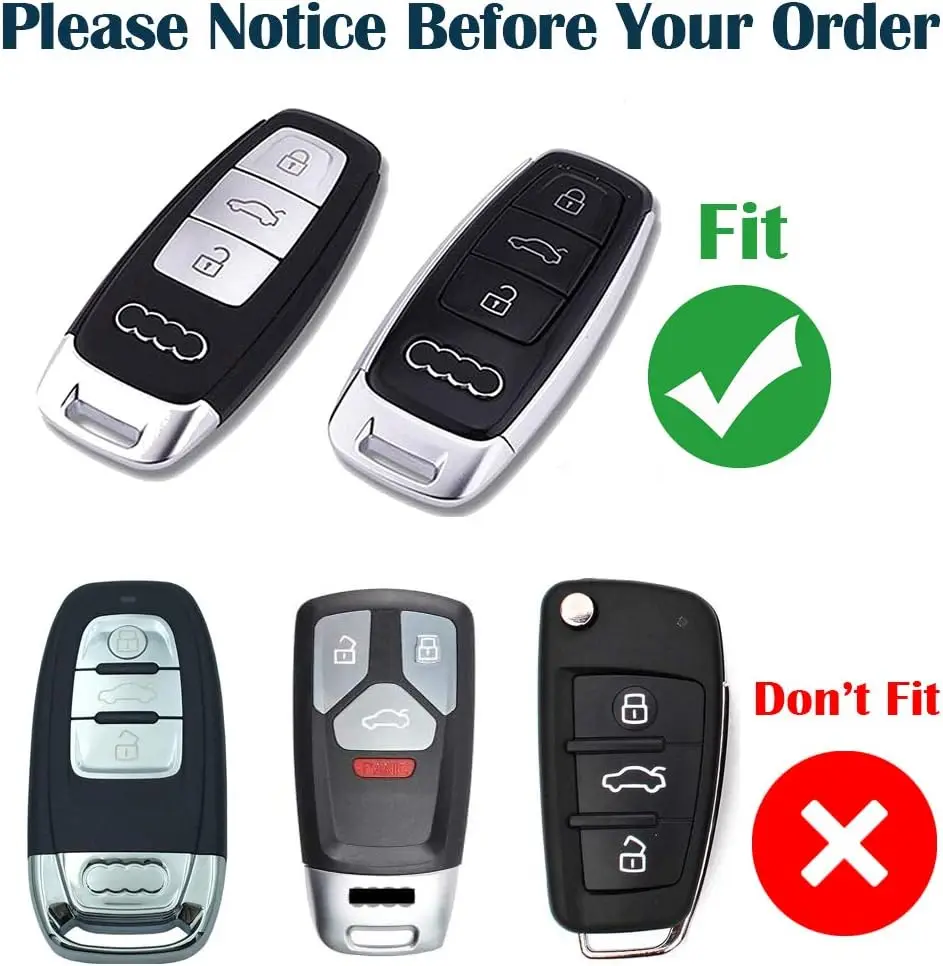 Key Fob Cover Case for Audi 2023 2022 Q4 Q7 A6 E-Tron A6L A8L A6 A7 Q8 Car Keychain Key Holder Shell Accessories