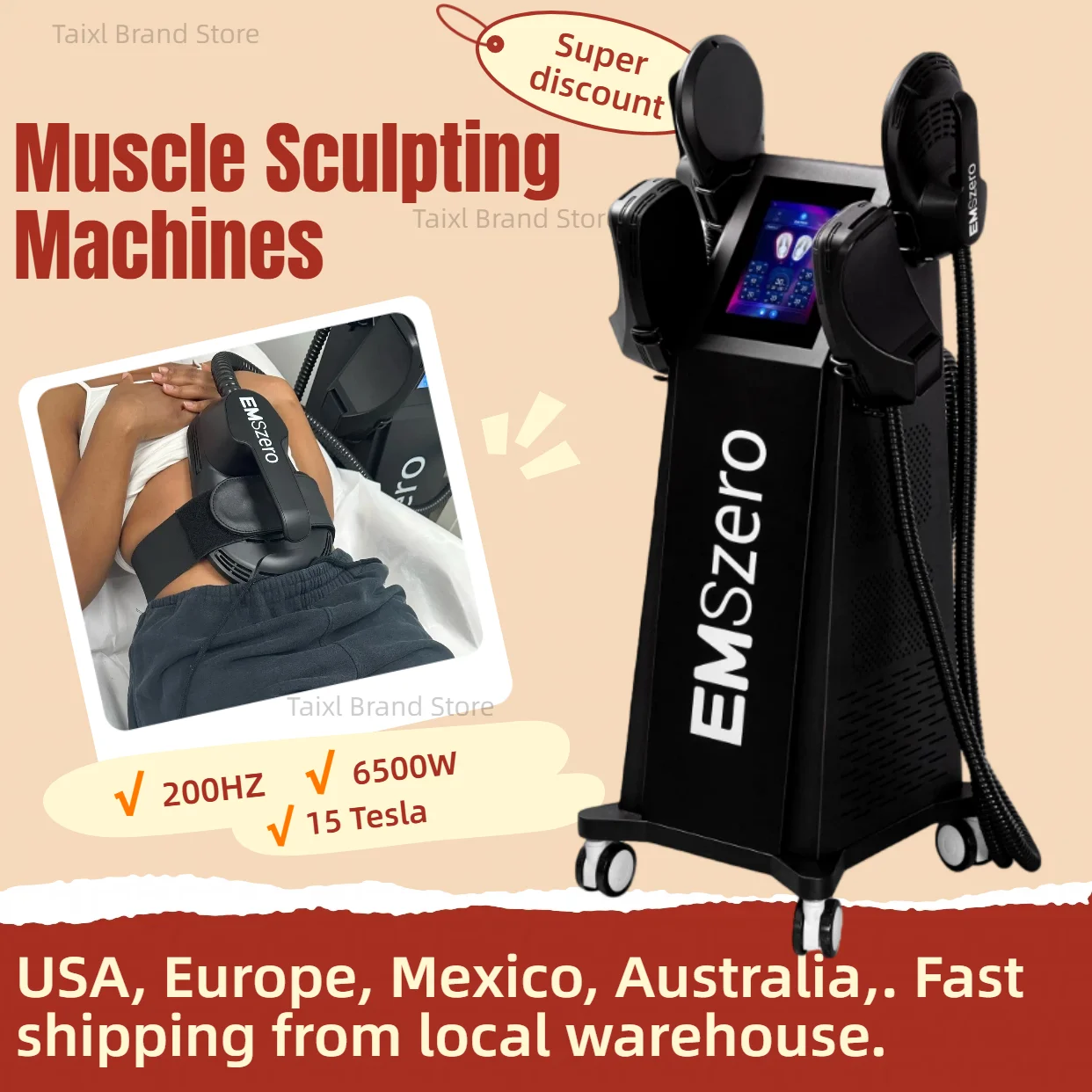 

Профессиональный аппарат EMSzero NEO RF Hi-EMT для коррекции фигуры и сжигания жира, 6500 Вт, EMS для похудения и наращивания мышц, косметологическое оборудование 200 Гц