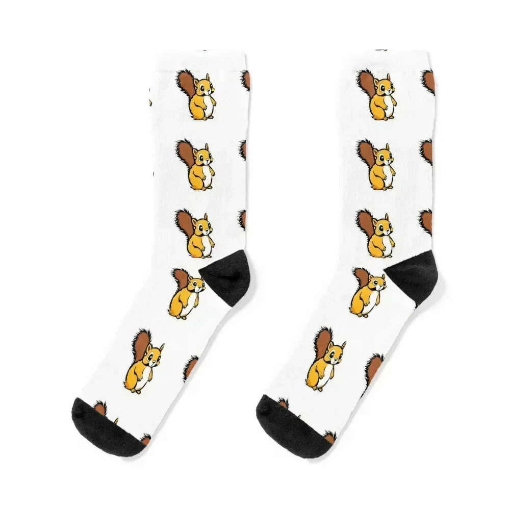 Happy little squirrel Sticker Design Socks Lots designer short Mens Socks Women's